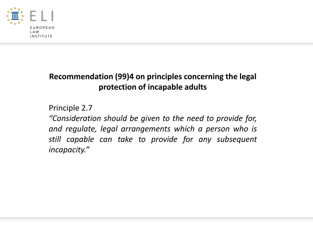 recommendation 99 4 on principles concerning