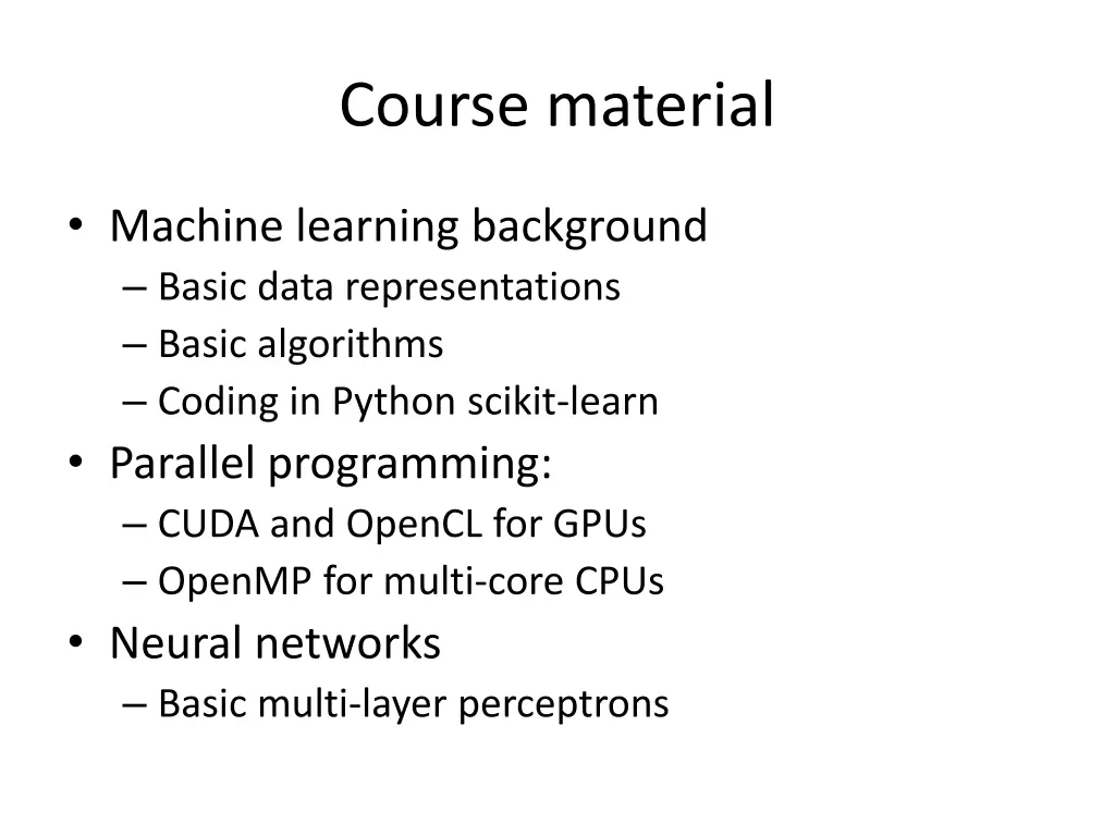 course material