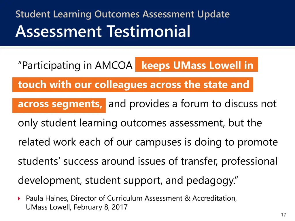 student learning outcomes assessment update 10