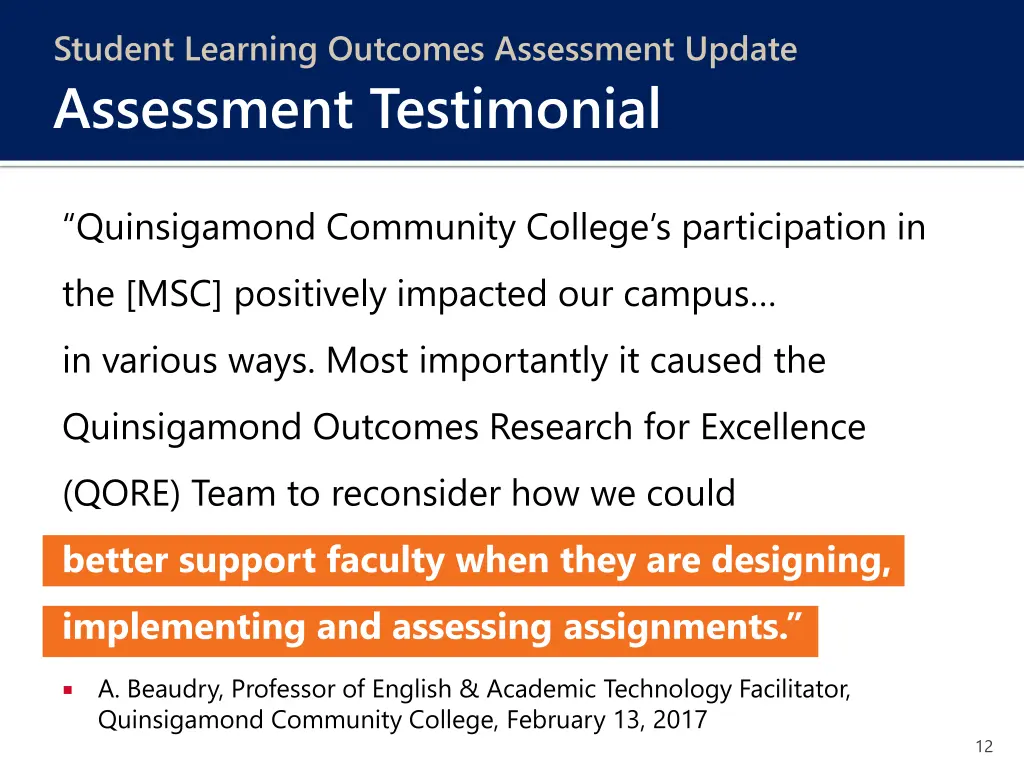 student learning outcomes assessment update 5