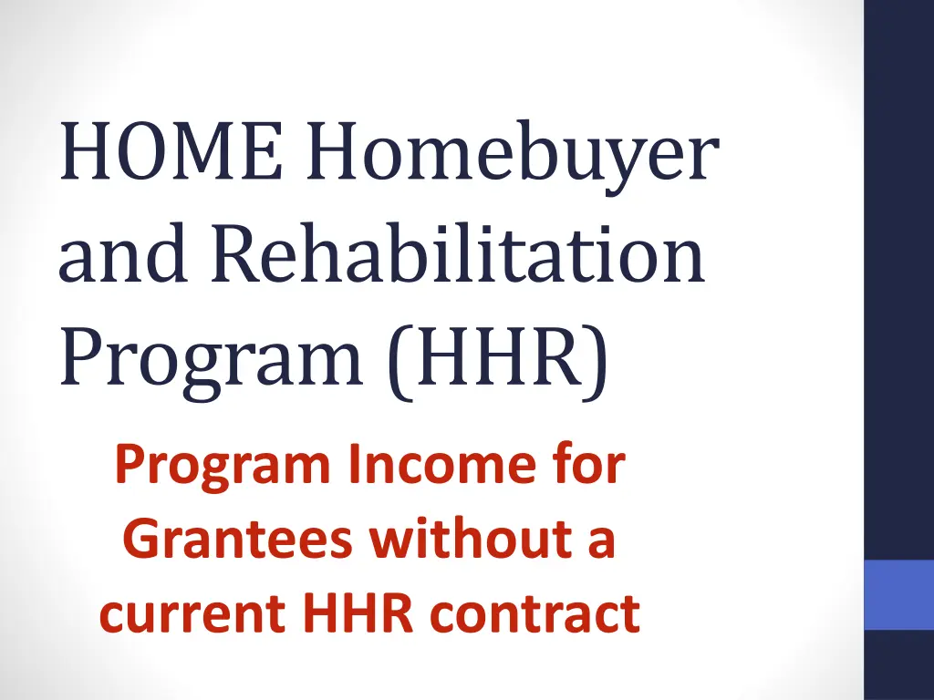 home homebuyer and rehabilitation program hhr