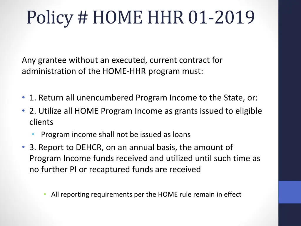 policy home hhr 01 2019