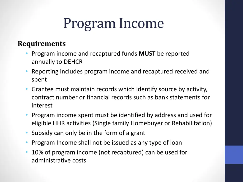 program income 1