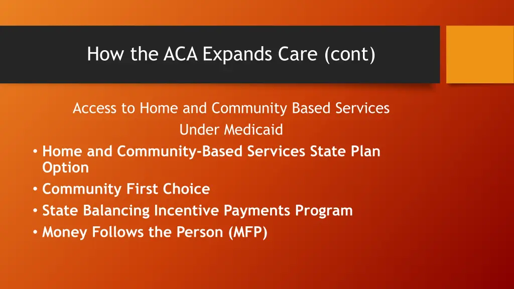how the aca expands care cont
