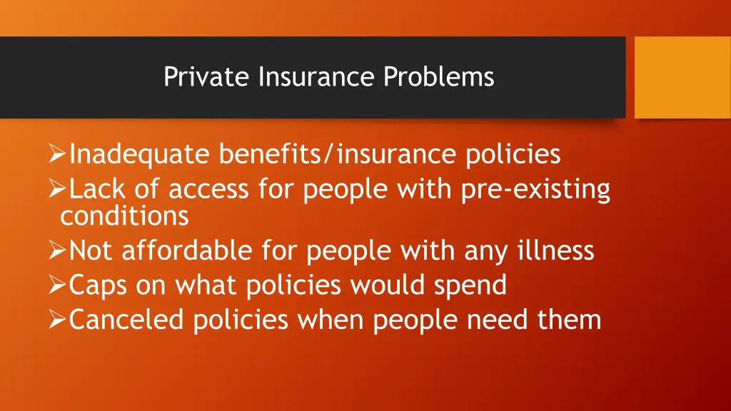 private insurance problems