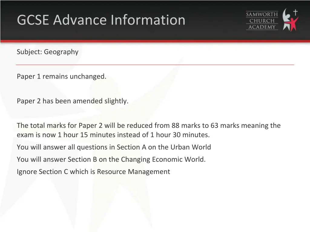 gcse advance information