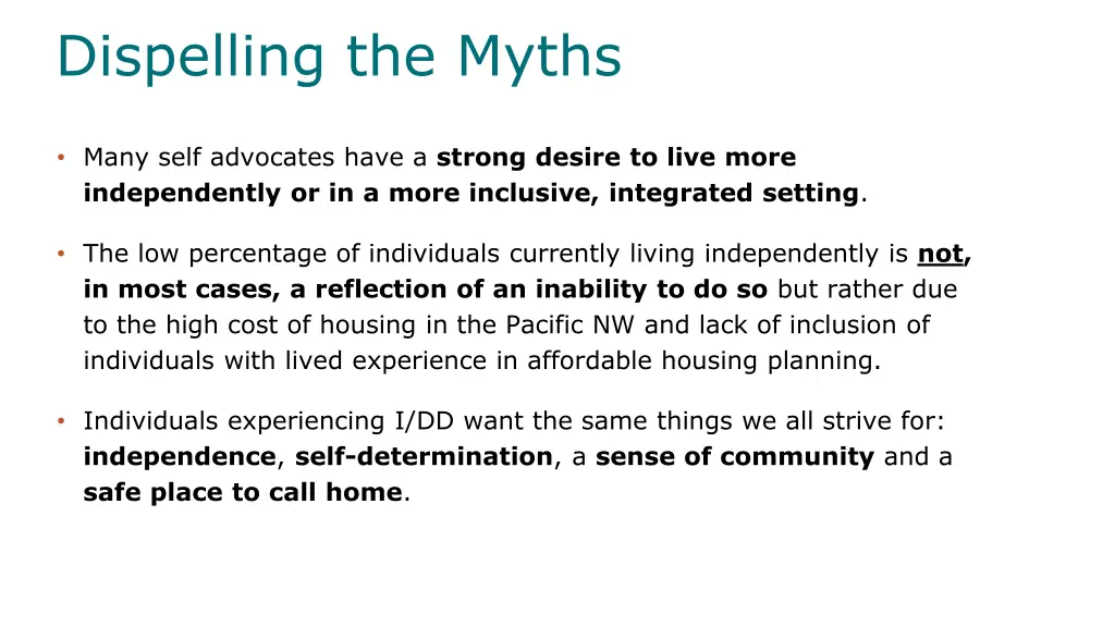 dispelling the myths