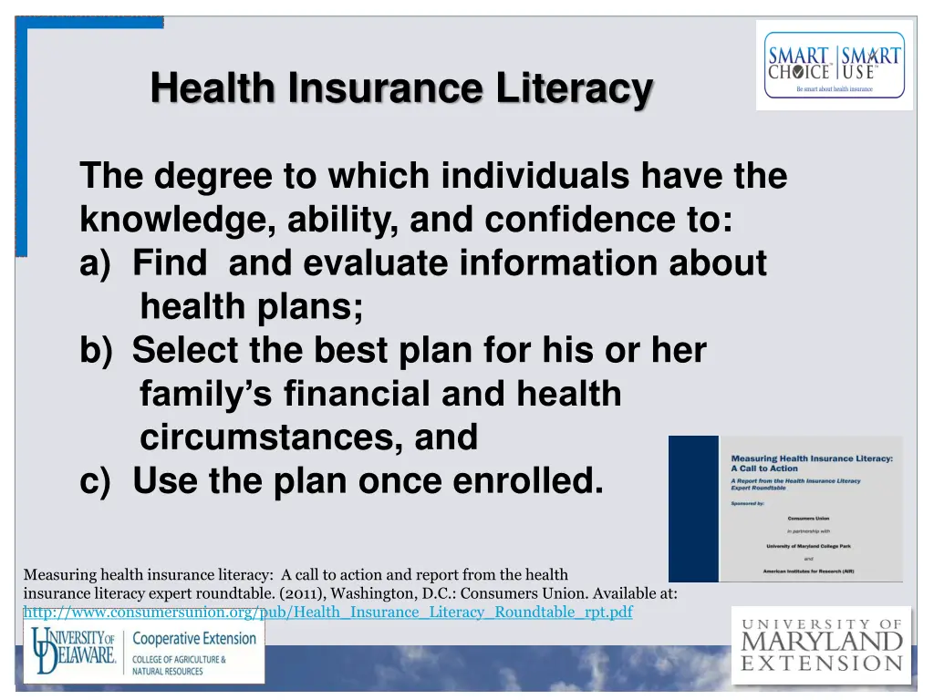health insurance literacy