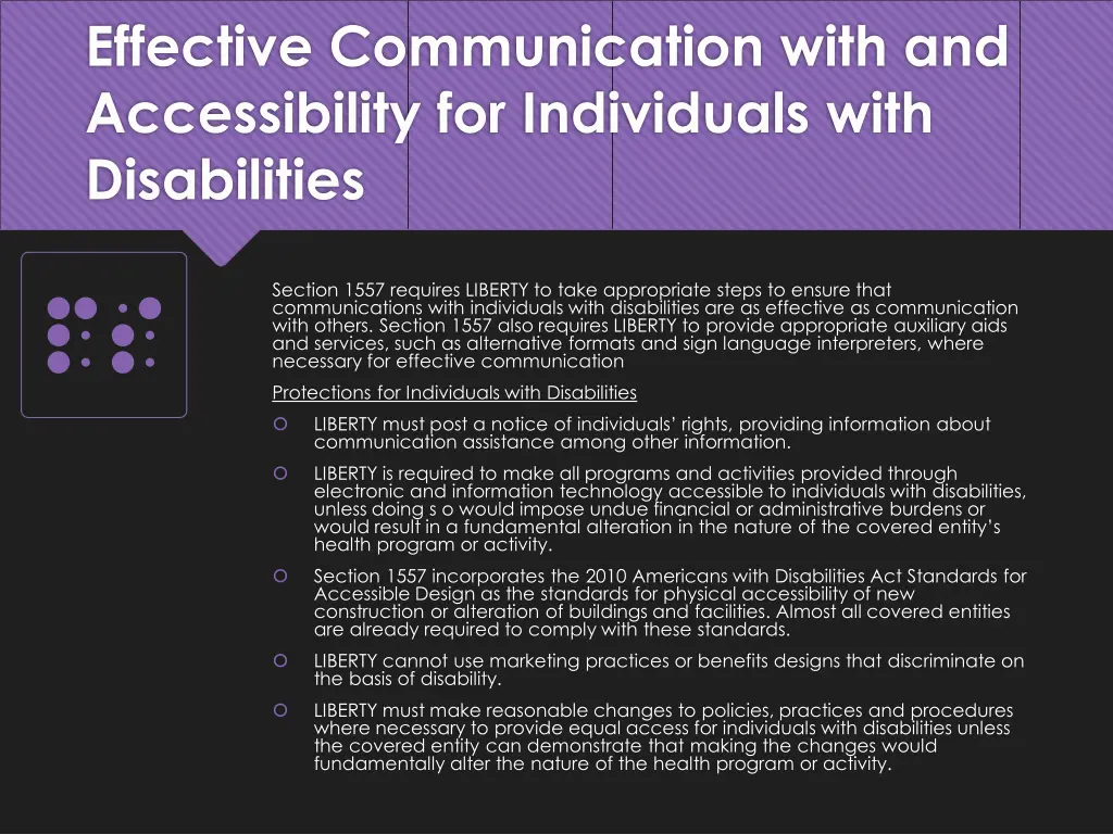 effective communication with and accessibility