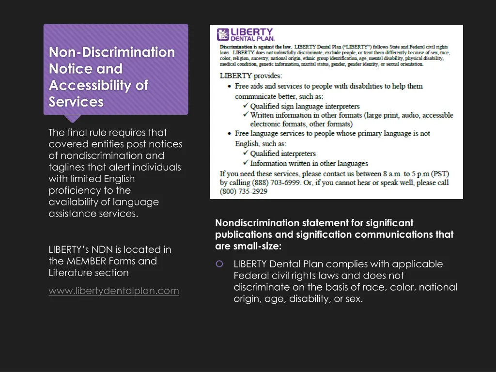 non discrimination notice and accessibility