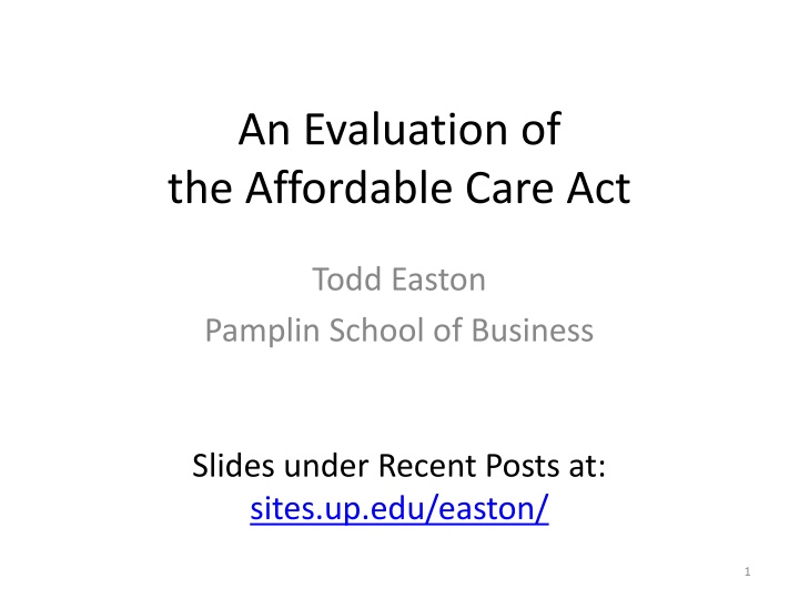 an evaluation of the affordable care act
