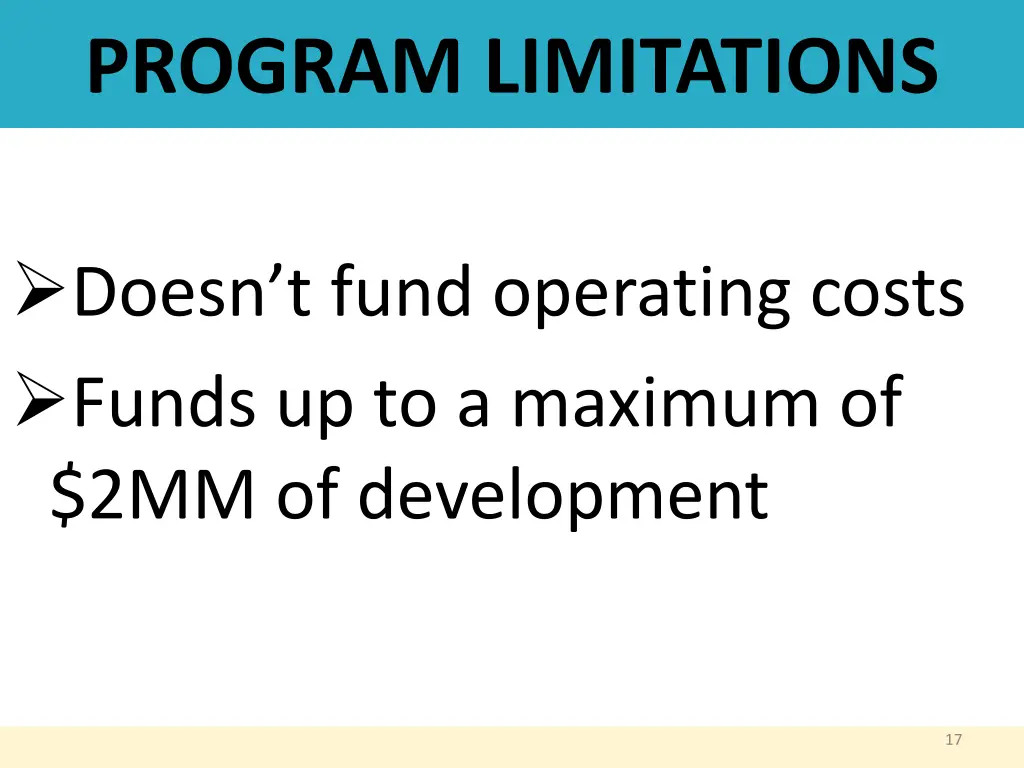 program limitations