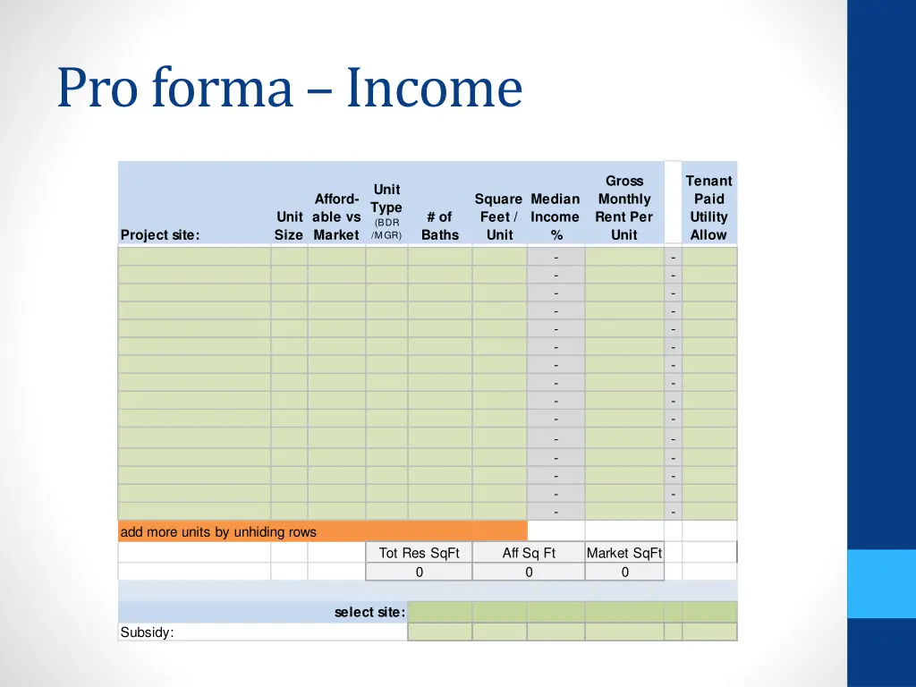pro forma income