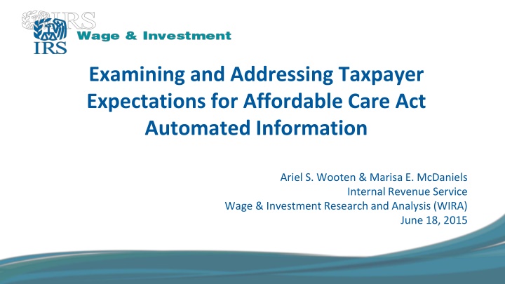examining and addressing taxpayer expectations