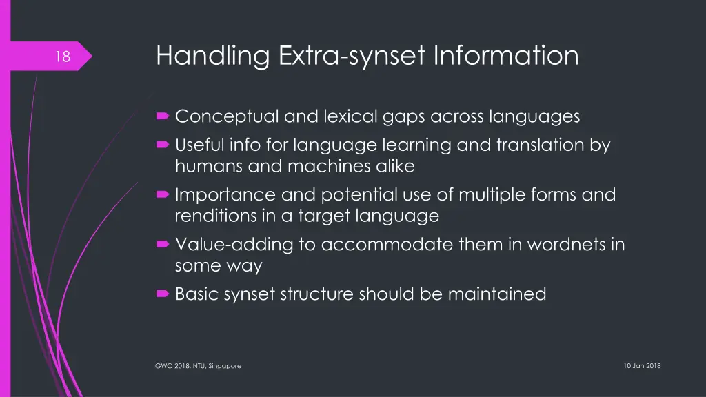 handling extra synset information
