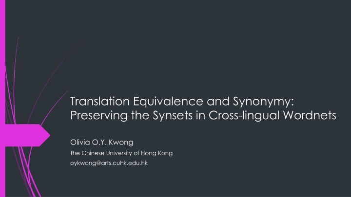translation equivalence and synonymy preserving