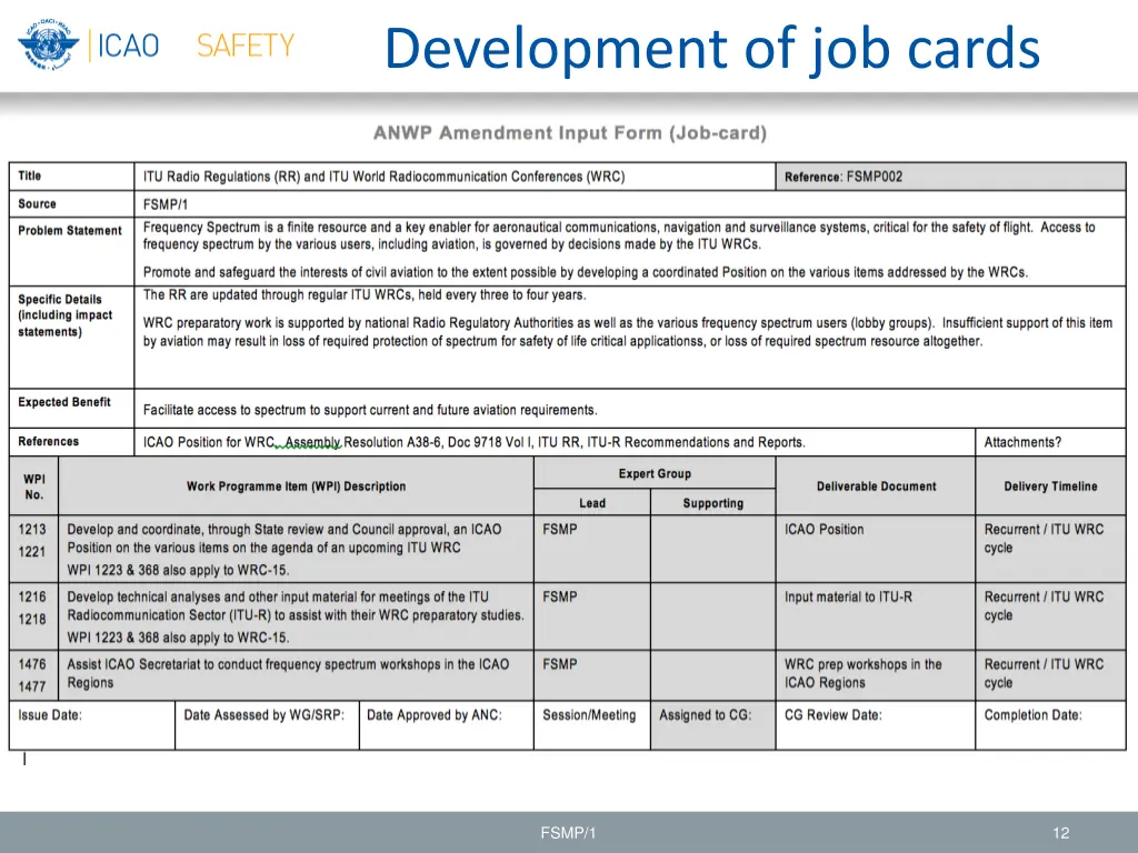 development of job cards 2