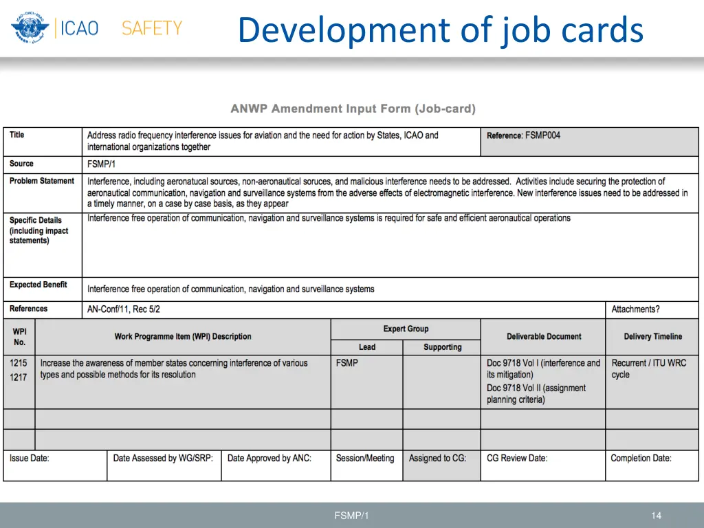 development of job cards 4