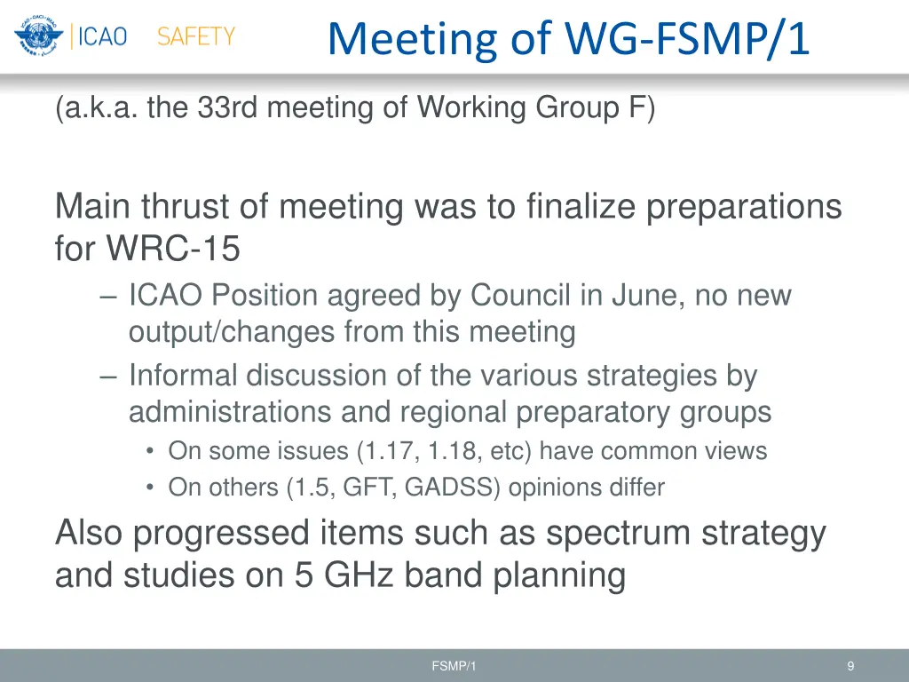meeting of wg fsmp 1