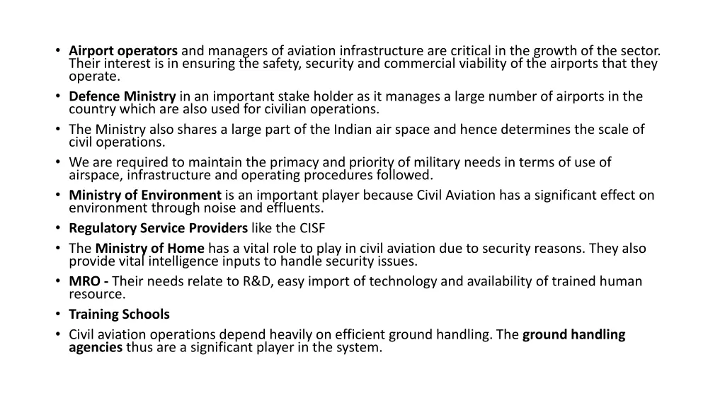 airport operators and managers of aviation