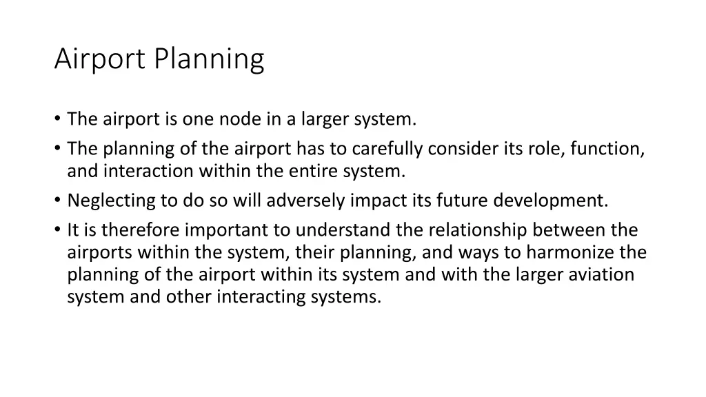 airport planning