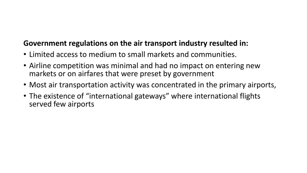government regulations on the air transport