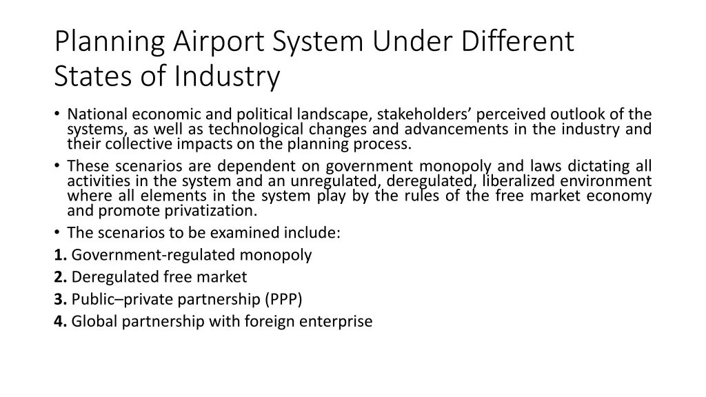 planning airport system under different states