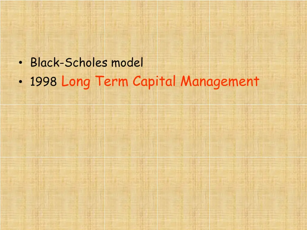 black scholes model 1998 long term capital
