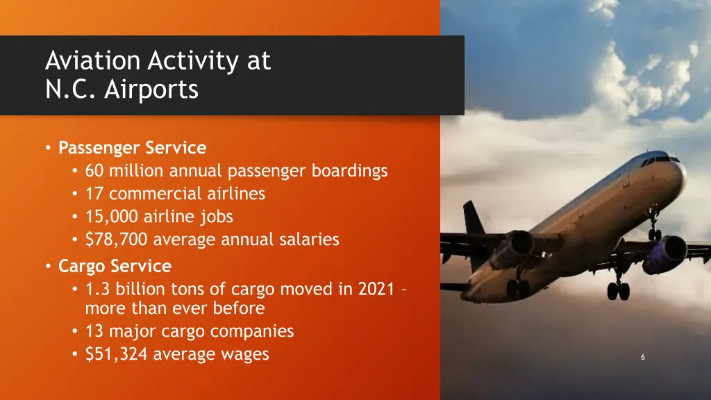 aviation activity at n c airports