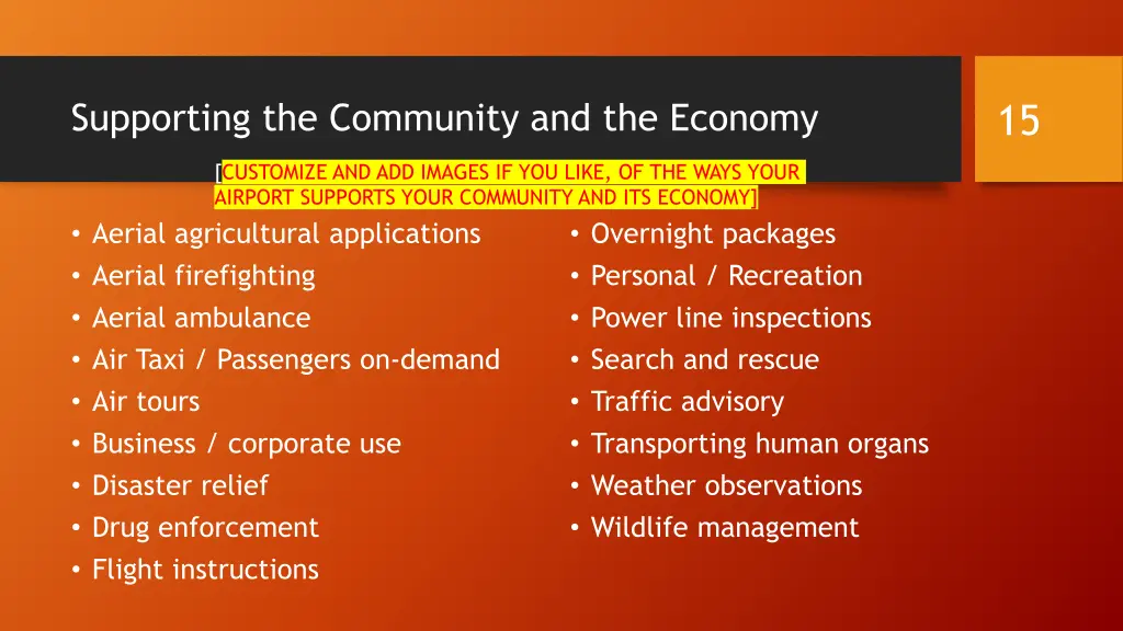 supporting the community and the economy