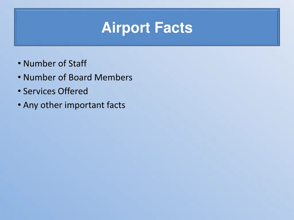 airport facts
