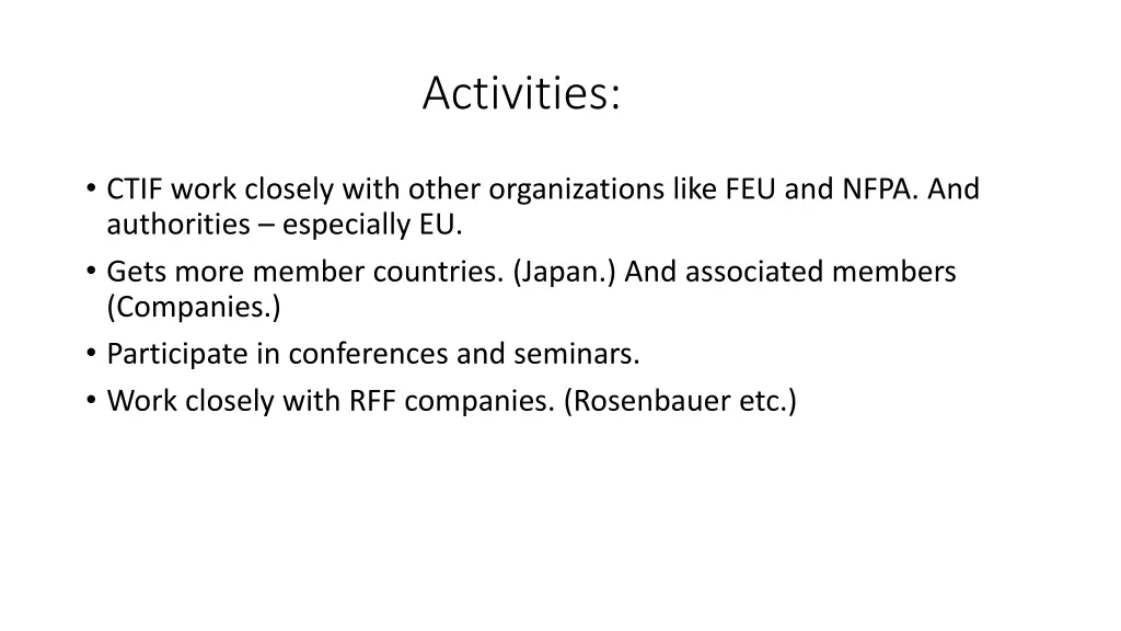 activities