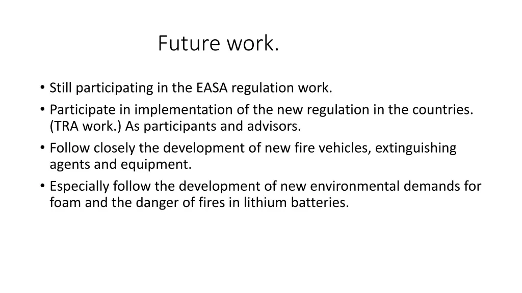 future work