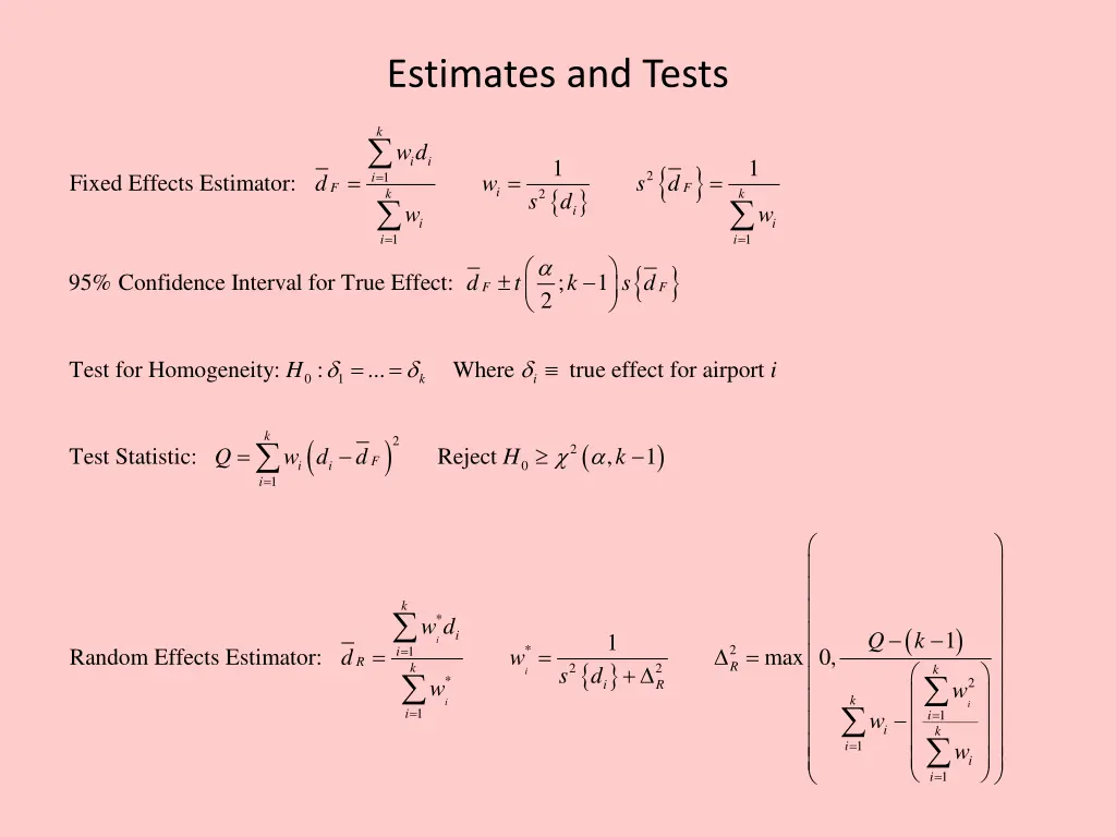 estimates and tests