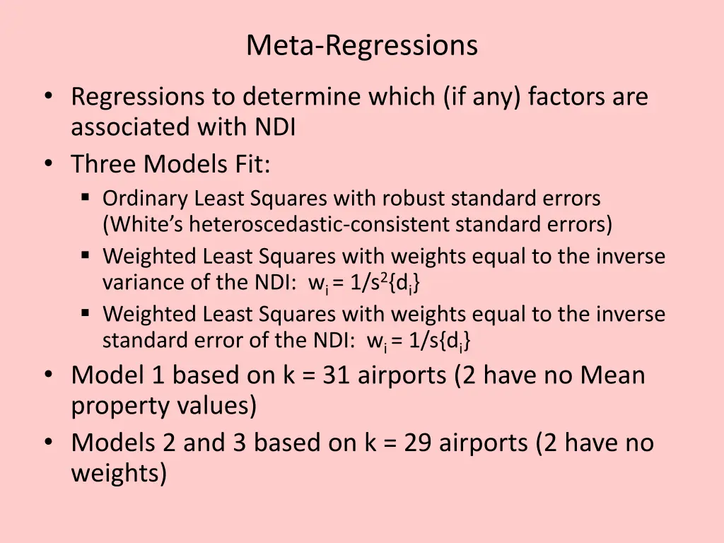 meta regressions
