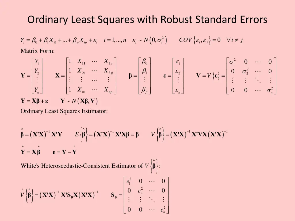 ordinary least squares with robust standard errors