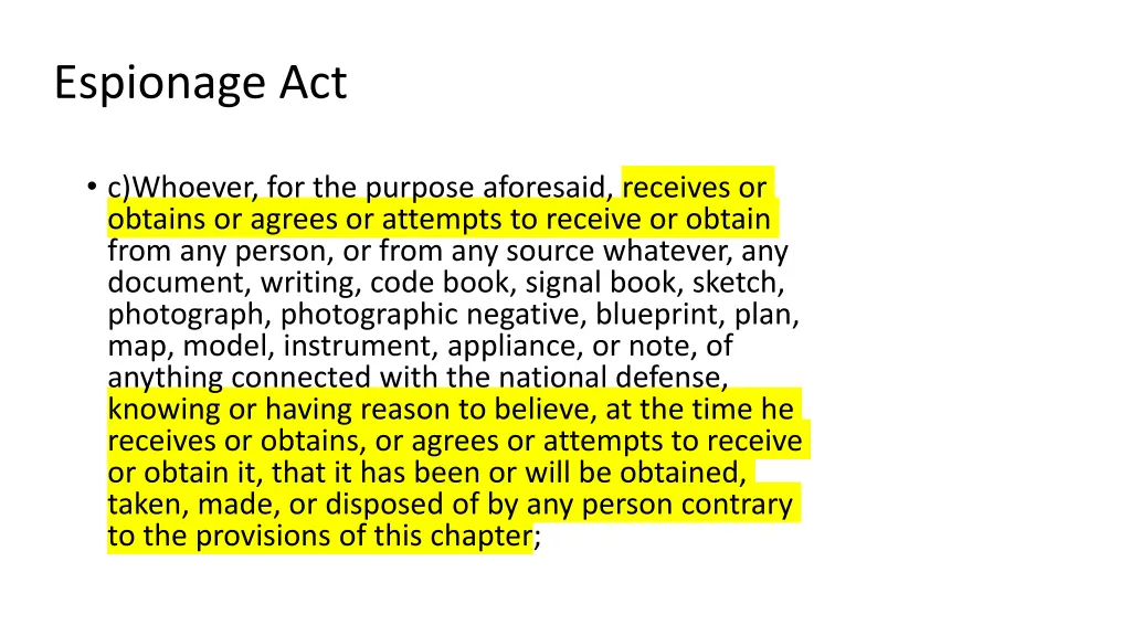 espionage act