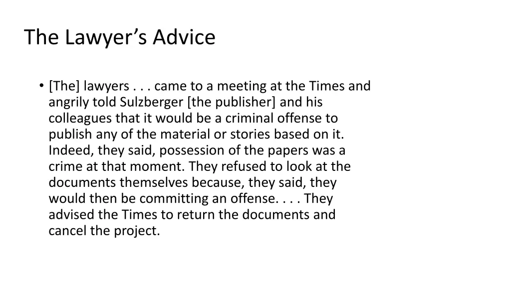 the lawyer s advice
