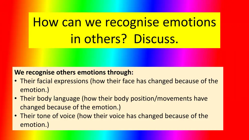 how can we recognise emotions in others discuss