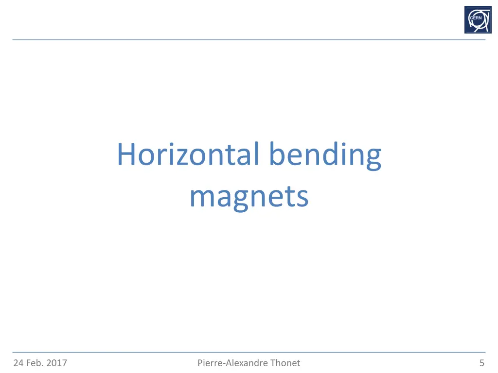 horizontal bending magnets
