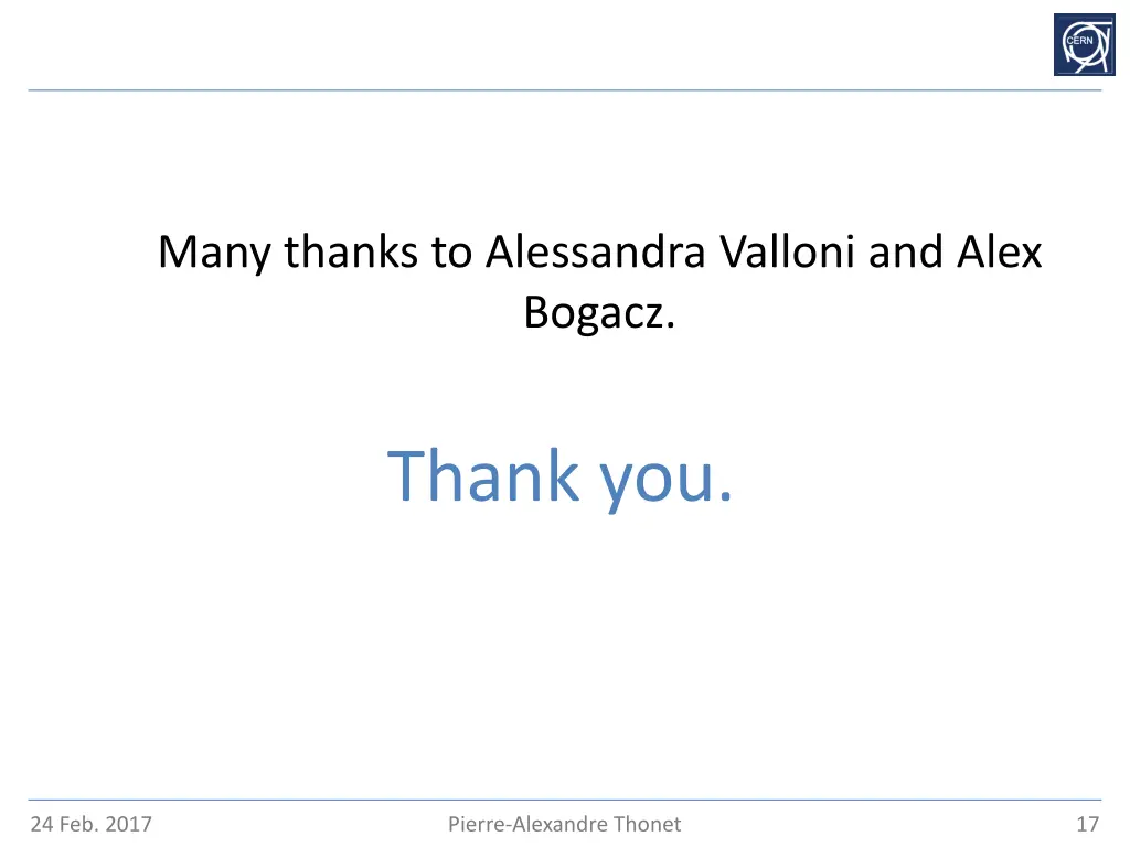 many thanks to alessandra valloni and alex bogacz
