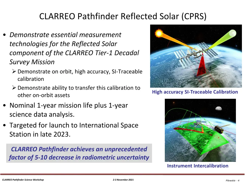clarreo pathfinder reflected solar cprs