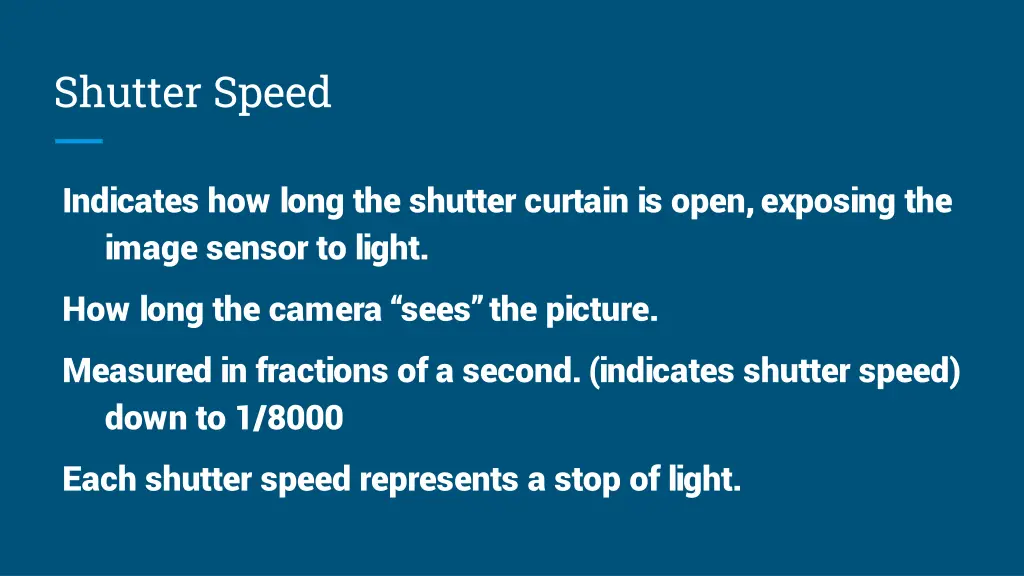 shutter speed