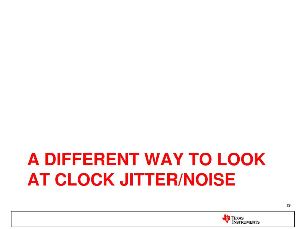 a different way to look at clock jitter noise
