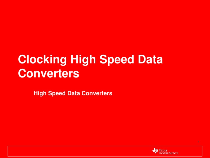 clocking high speed data converters