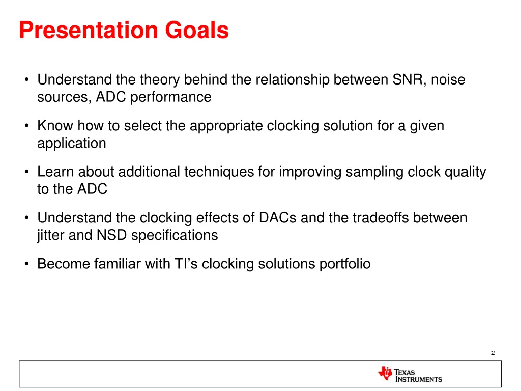 presentation goals