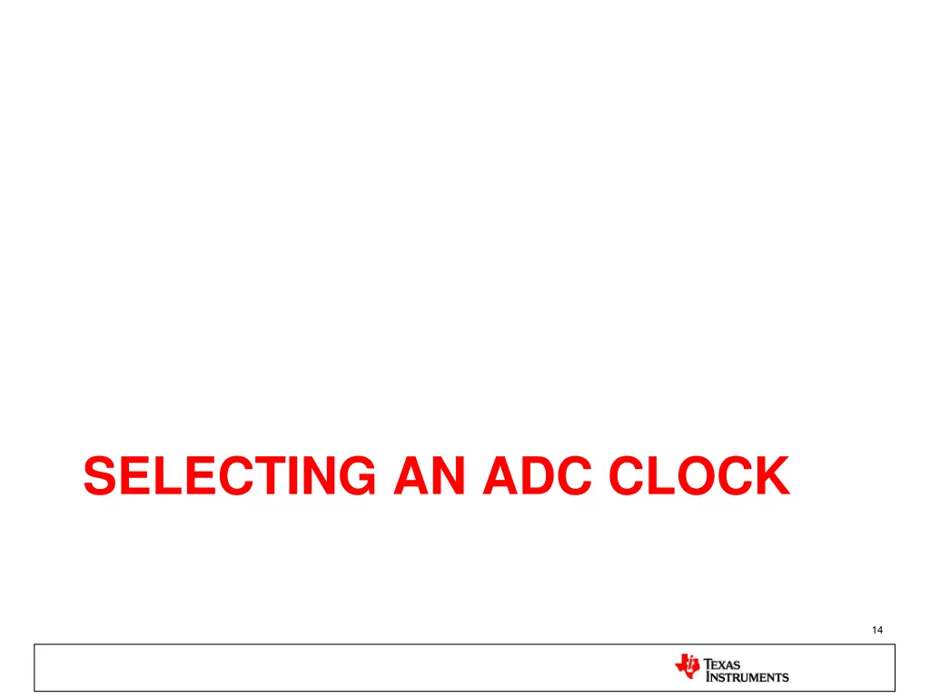 selecting an adc clock