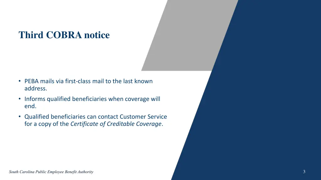 third cobra notice