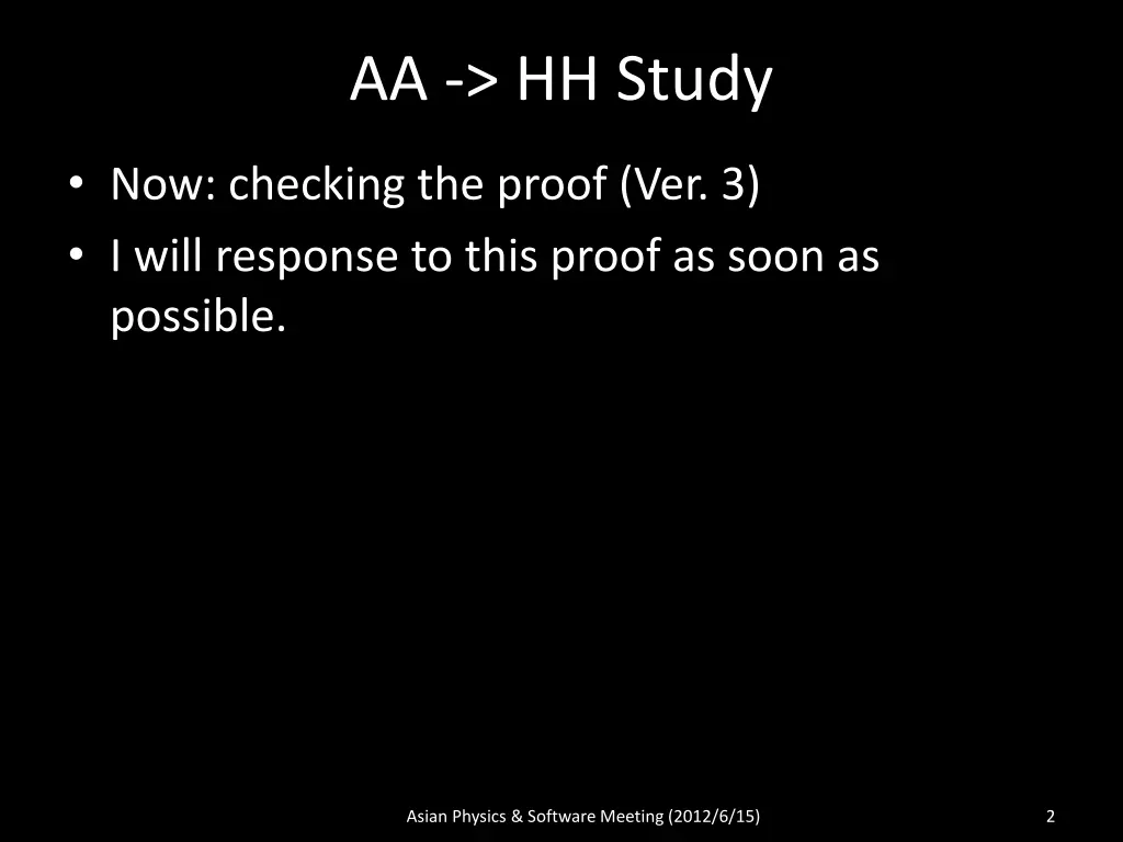 aa hh study