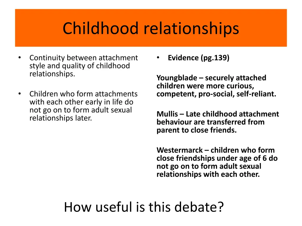 childhood relationships 1